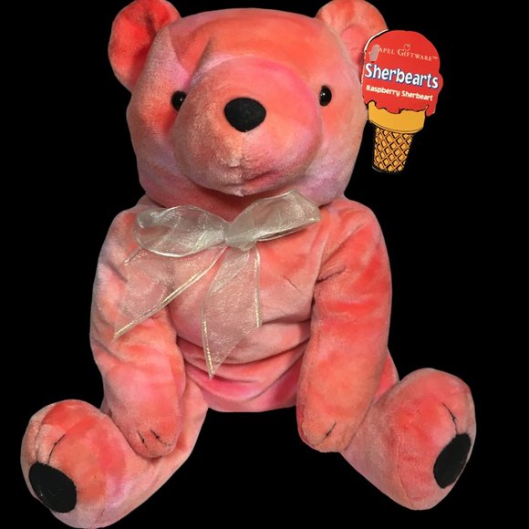 Papal Giftware Raspberry Sherbearts Teddy Bear Plush Pink Stuffed Animal RARE - Picture 2 of 11